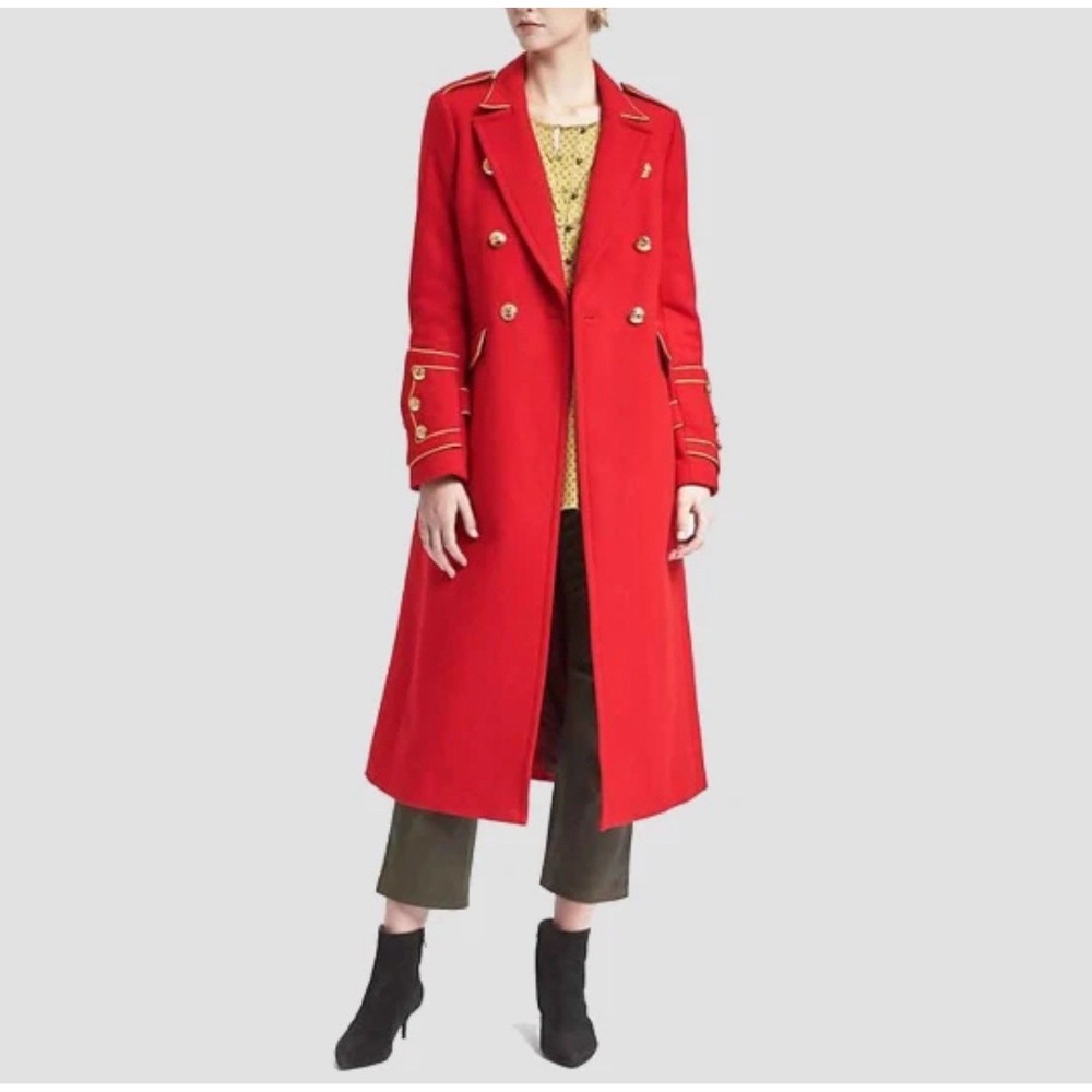 Banana Republic Red Double-Breasted Coat